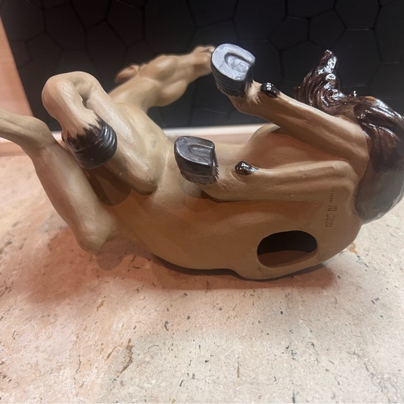 Rare Chinese Art Vintage Porcelain Horse Statue Matte Body/Glossy Hooves, Mane - Picture 8 of 10